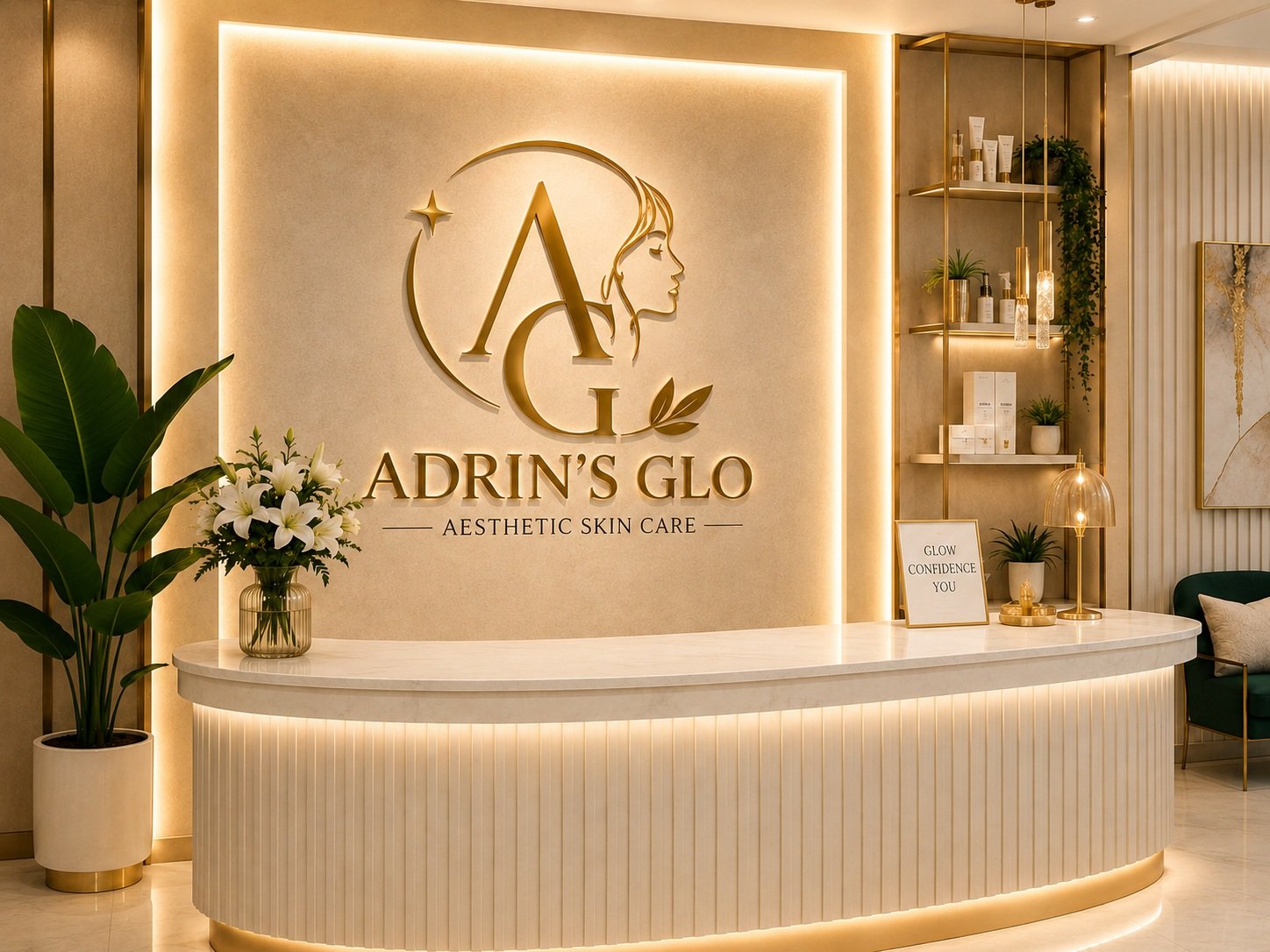 Adrin's Glo premium Aesthetic Centre reception